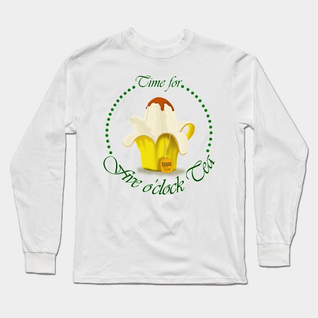 Banana Teapot Design Long Sleeve T-Shirt by Lighttera